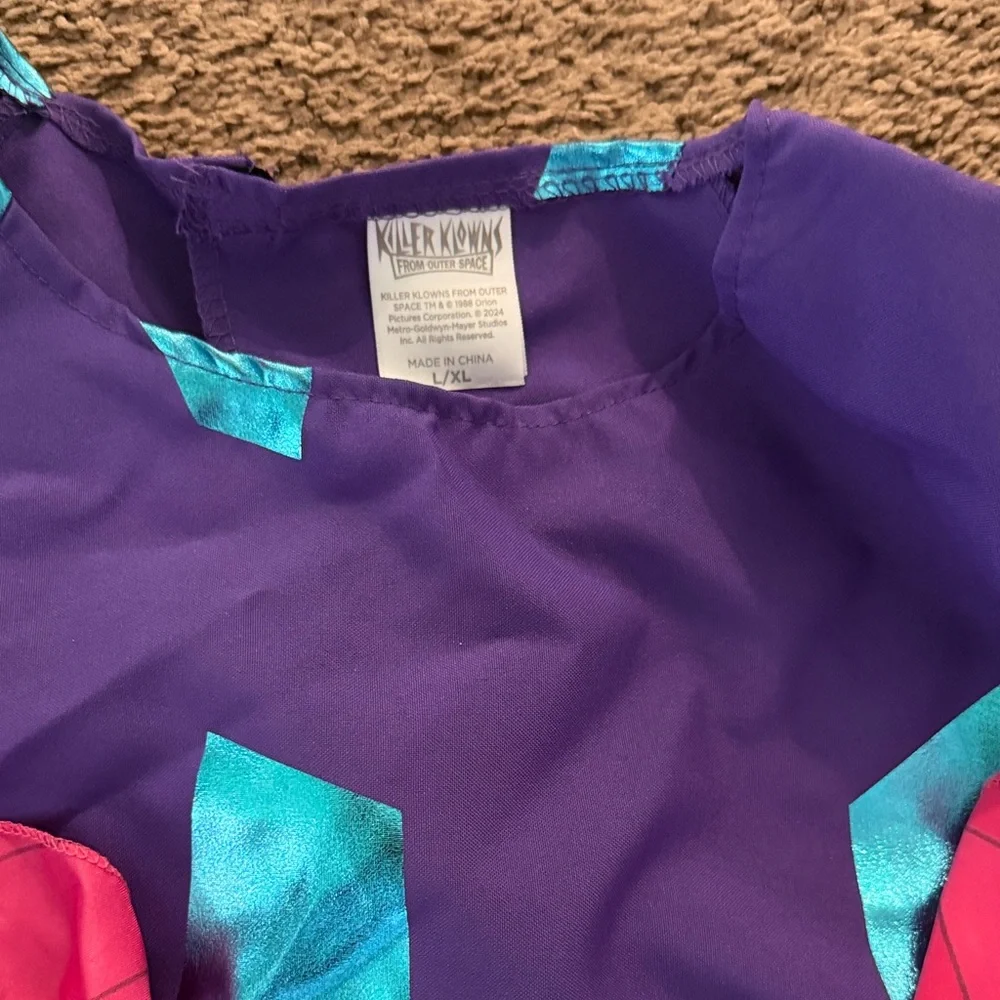 Spirit Purple Clown Jumbo Costume with Teal Accents - Picture 5 of 8